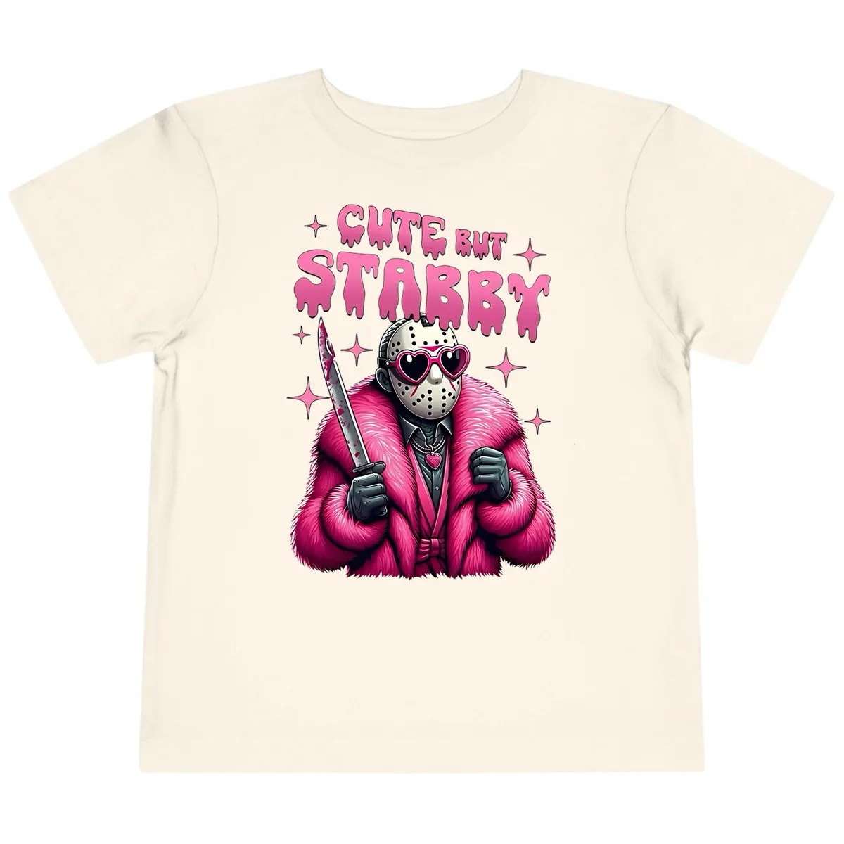 Cute But Stabby Halloween Mask Design Toddler T-Shirt in Natural