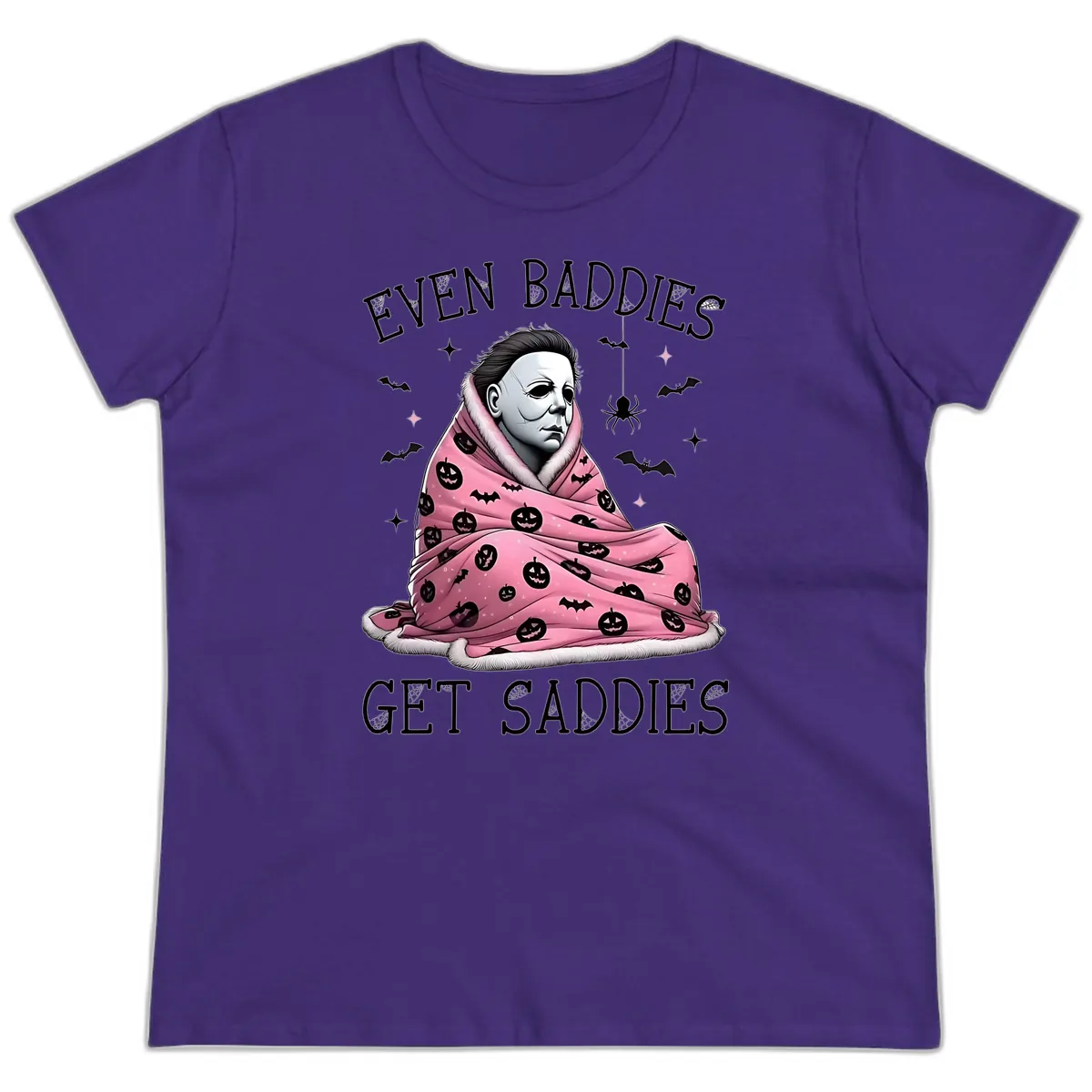 Even Baddies Get Sad Sometimes Ladies Tee in Purple