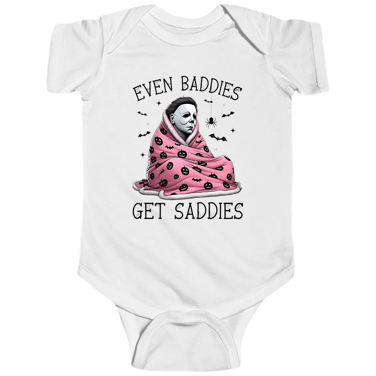Even Baddies Get Sad Sometimes Baby Onesie in White
