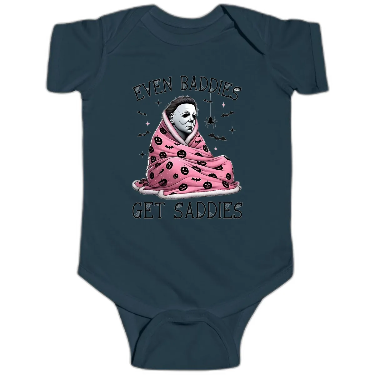 Even Baddies Get Sad Sometimes Baby Onesie in Navy
