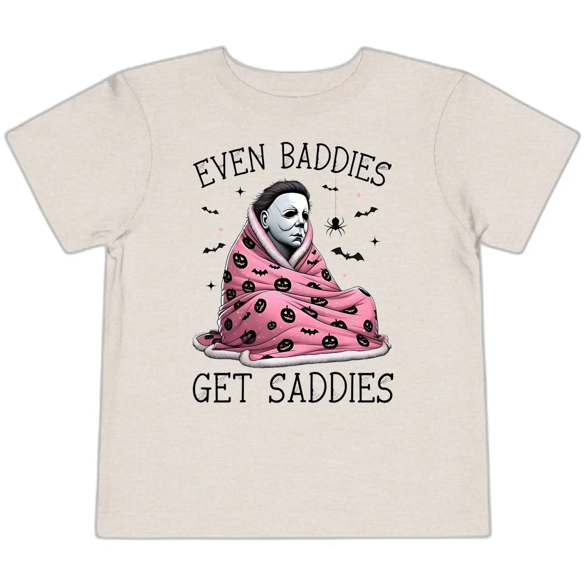 Even Baddies Get Sad Sometimes Toddler T-Shirt in Heather Dust