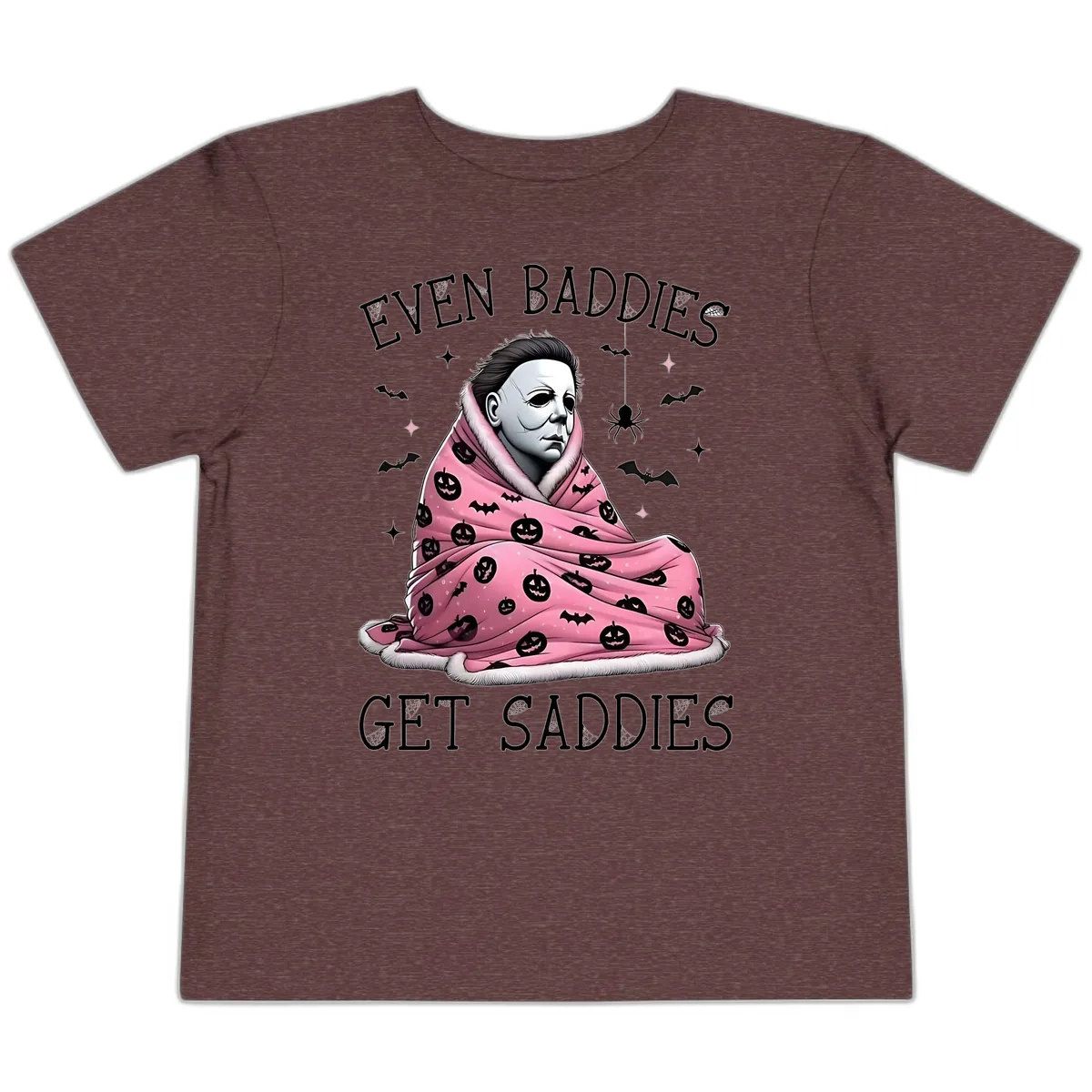 Even Baddies Get Sad Sometimes Toddler T-Shirt in Heather Maroon