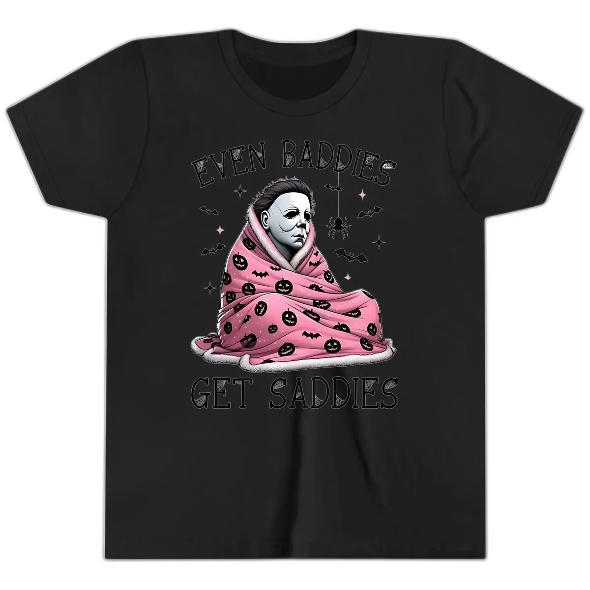 Even Baddies Get Sad Sometimes Youth T-Shirt in Black