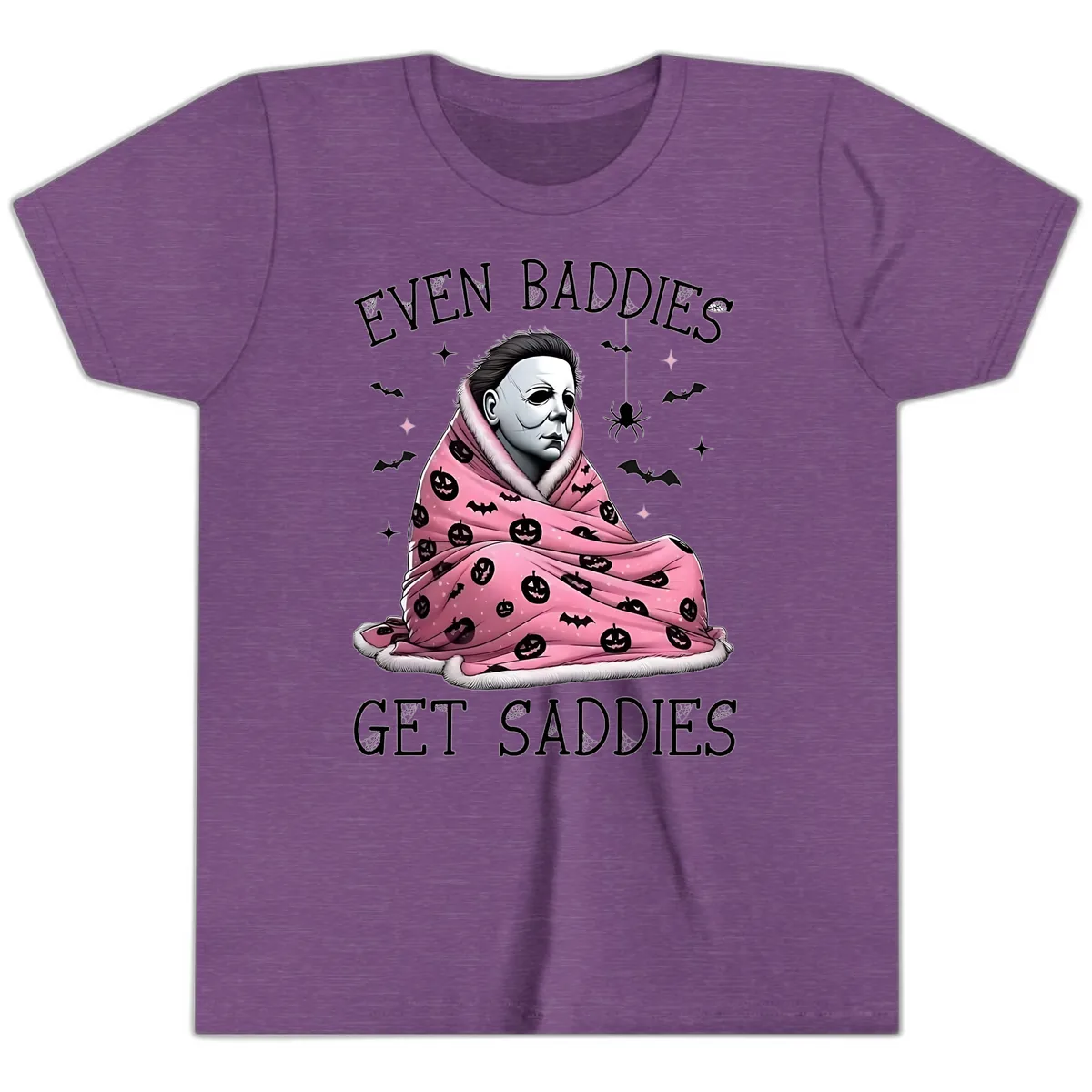 Even Baddies Get Sad Sometimes Youth T-Shirt in Heather Team Purple