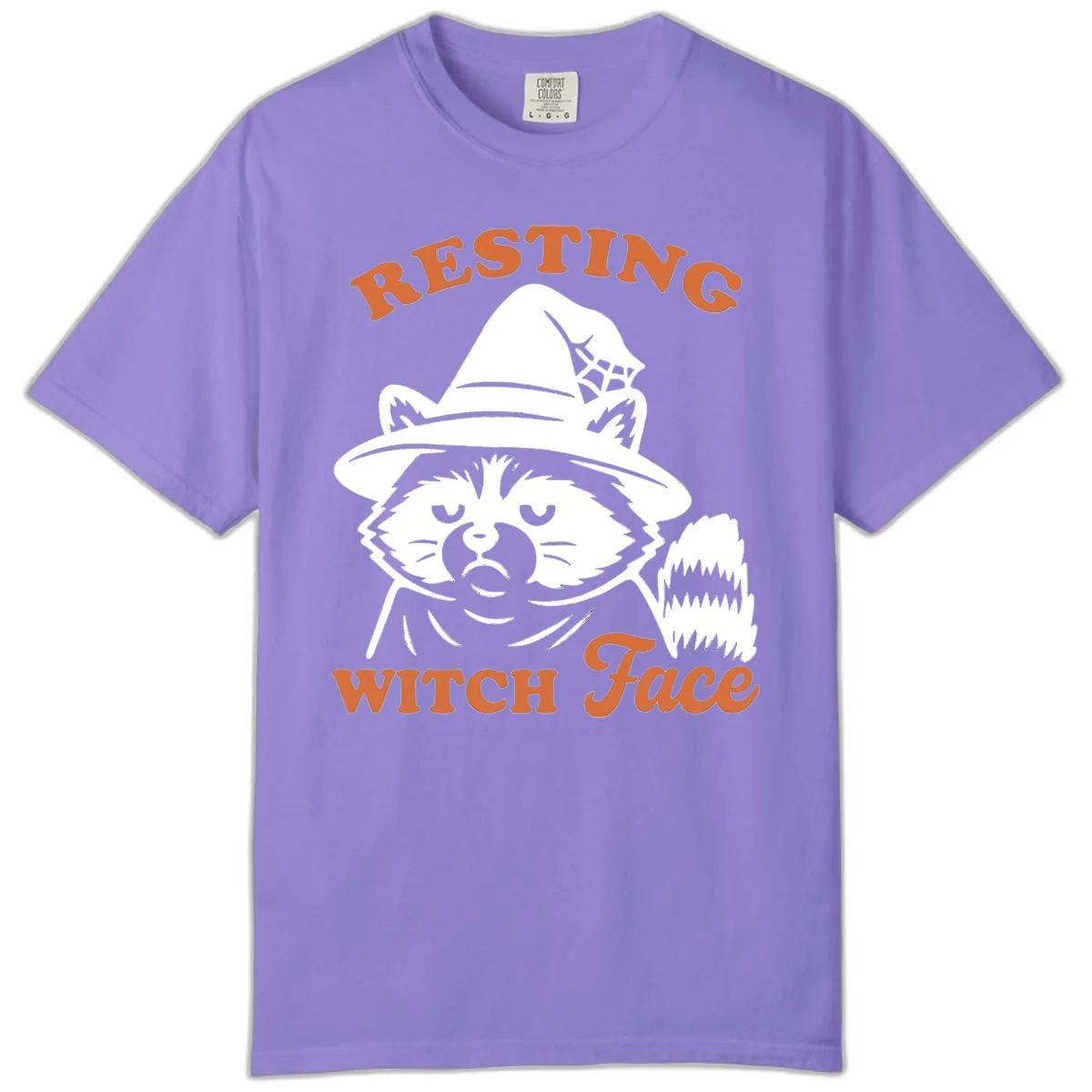 Resting Witch Face Raccoon Design Comfort Color in Violet