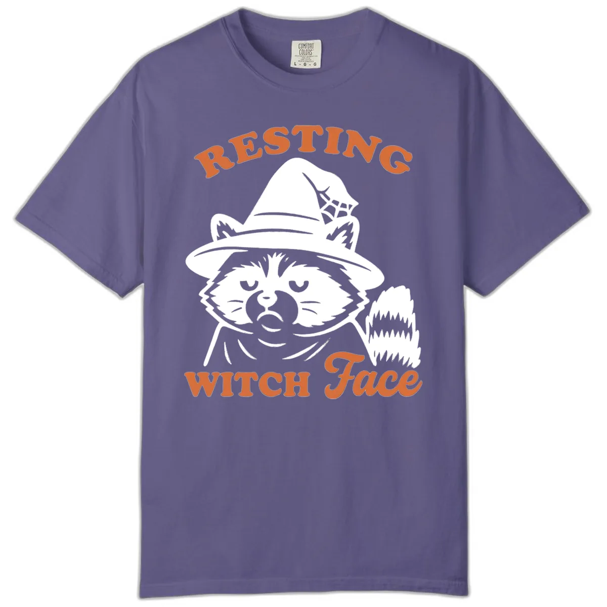 Resting Witch Face Raccoon Design Comfort Color in Grape