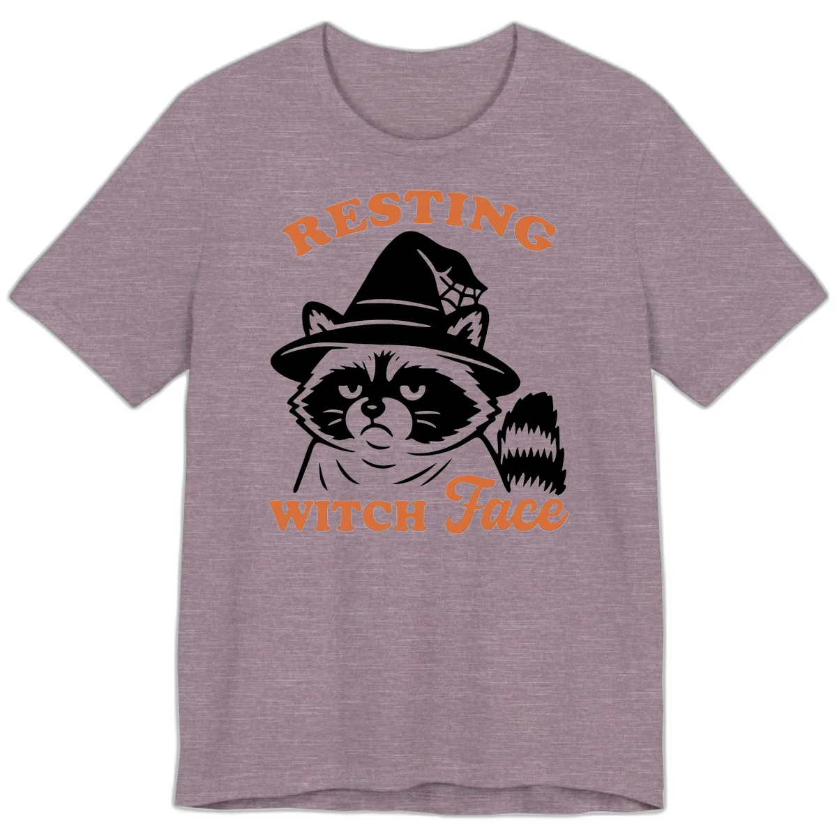 Resting Witch Face Raccoon Design Premium T-Shirt in Heather Purple