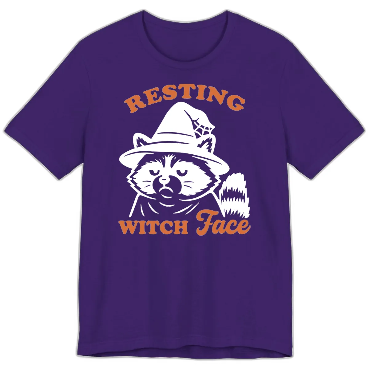 Resting Witch Face Raccoon Design Premium T-Shirt in Team Purple