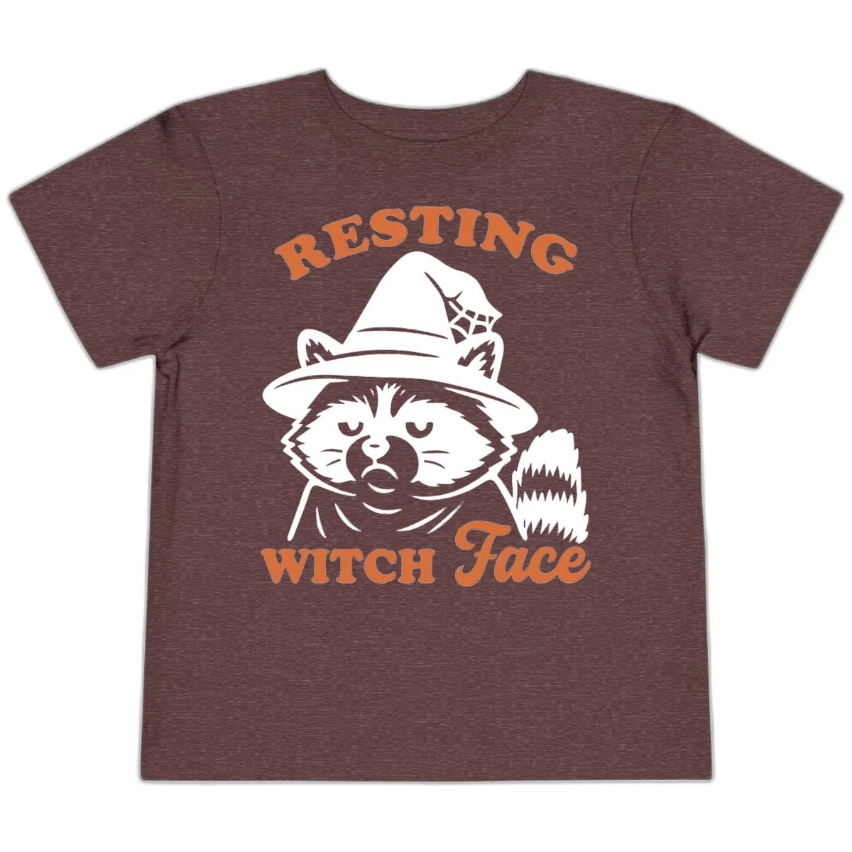 Resting Witch Face Raccoon Design Toddler T-Shirt in Heather Maroon