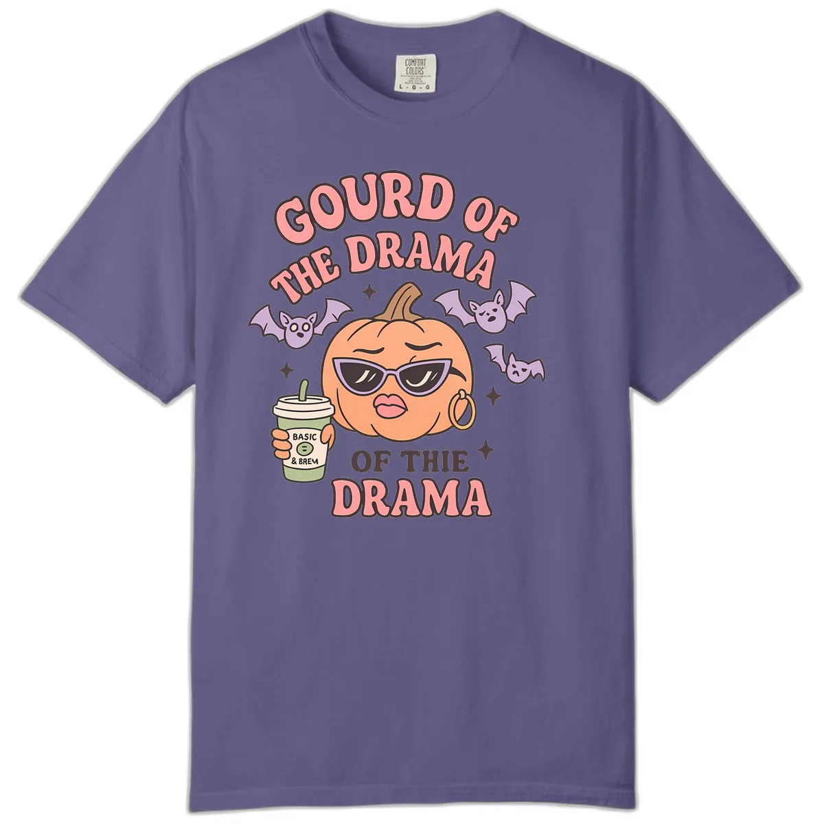 Gourd Of The Drama Pumpkin Comfort Color in Grape