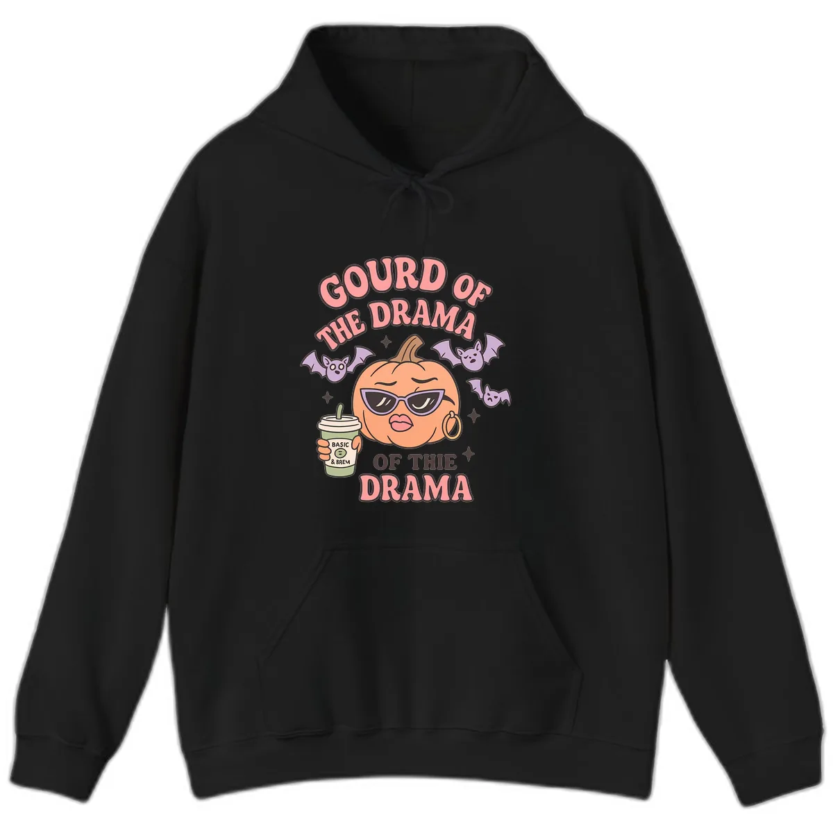 Gourd Of The Drama Pumpkin Hoodie in Black