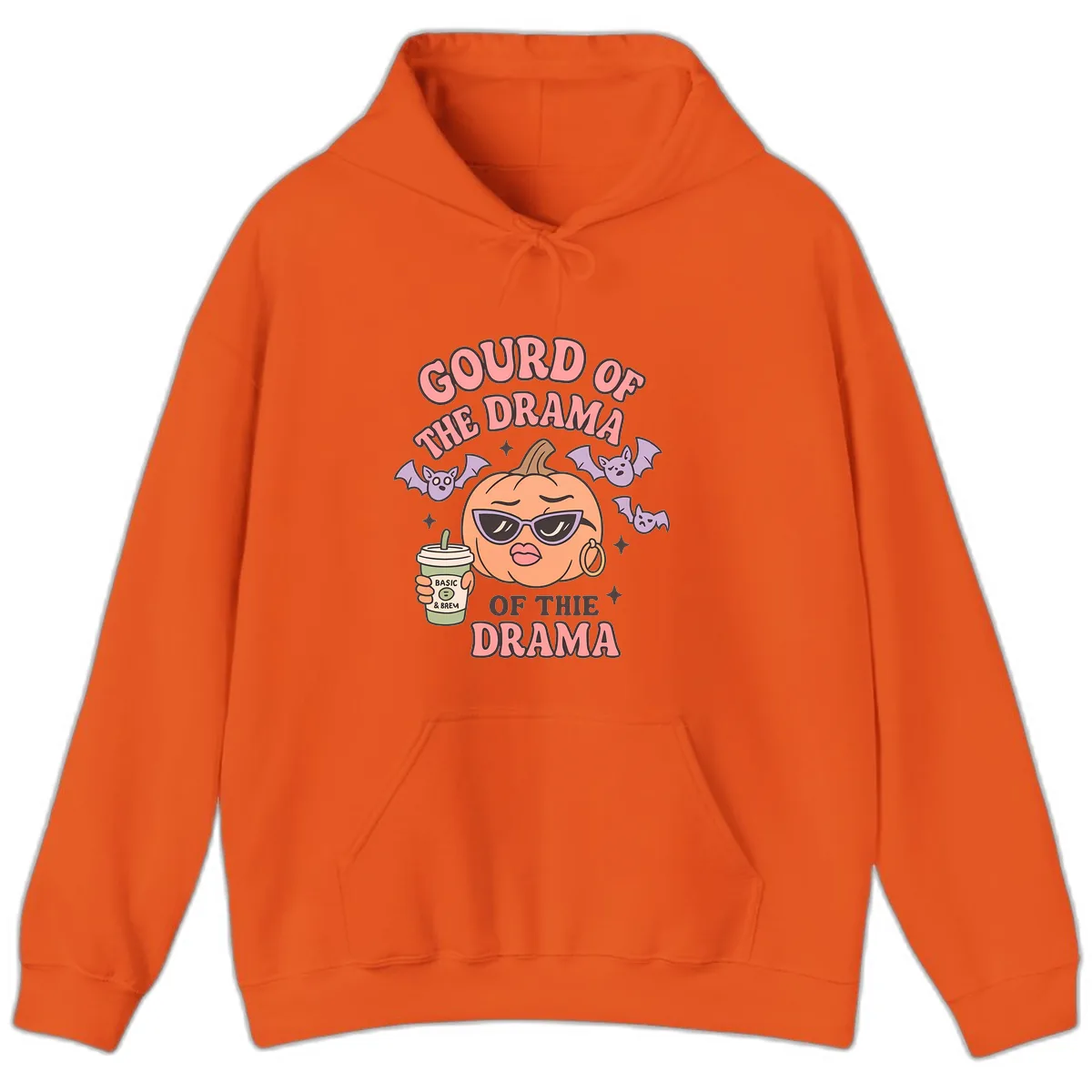 Gourd Of The Drama Pumpkin Hoodie in Orange