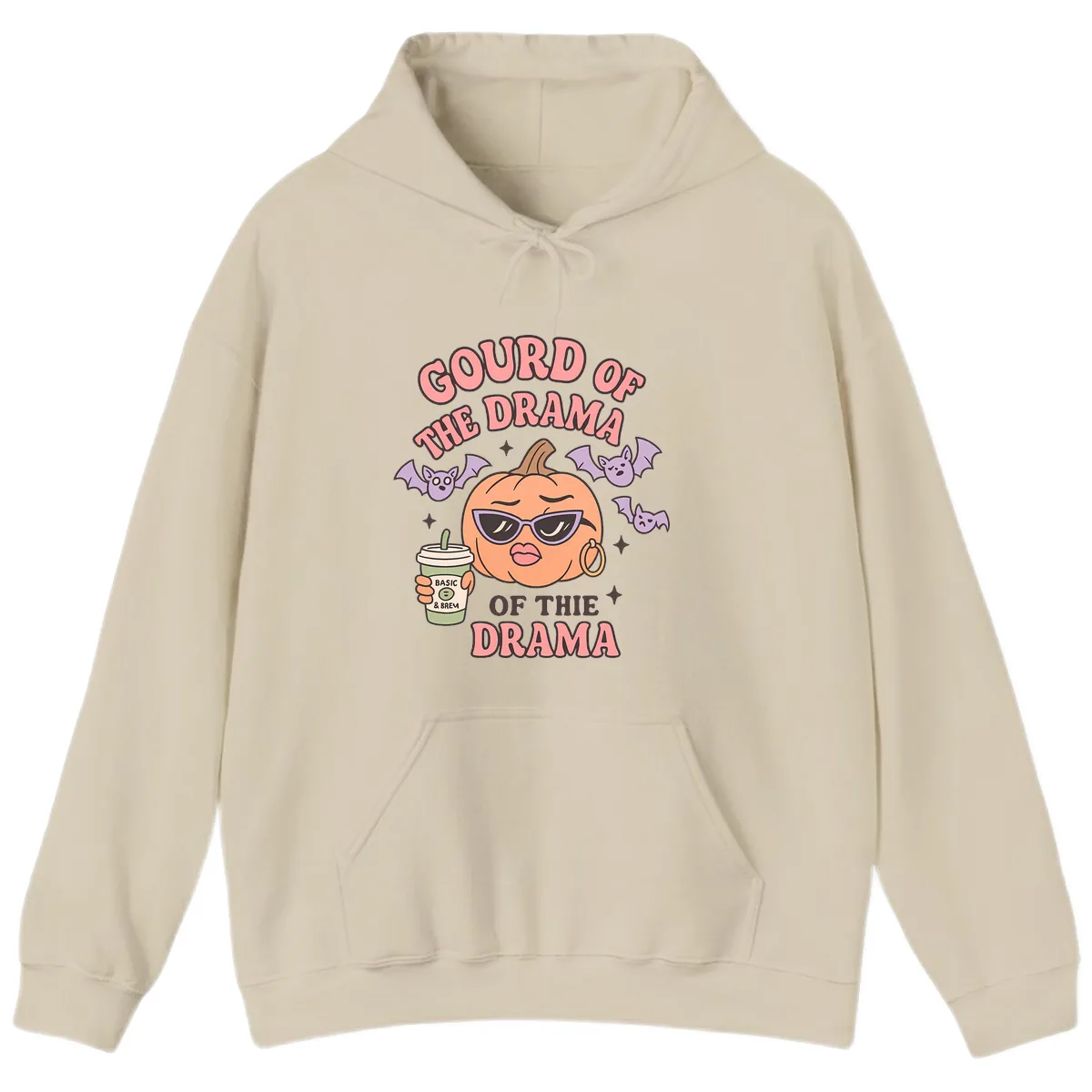 Gourd Of The Drama Pumpkin Hoodie in Sand