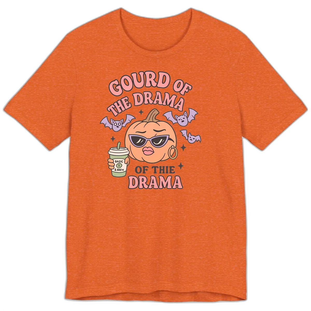 Gourd Of The Drama Pumpkin Premium T-Shirt in Heather Orange