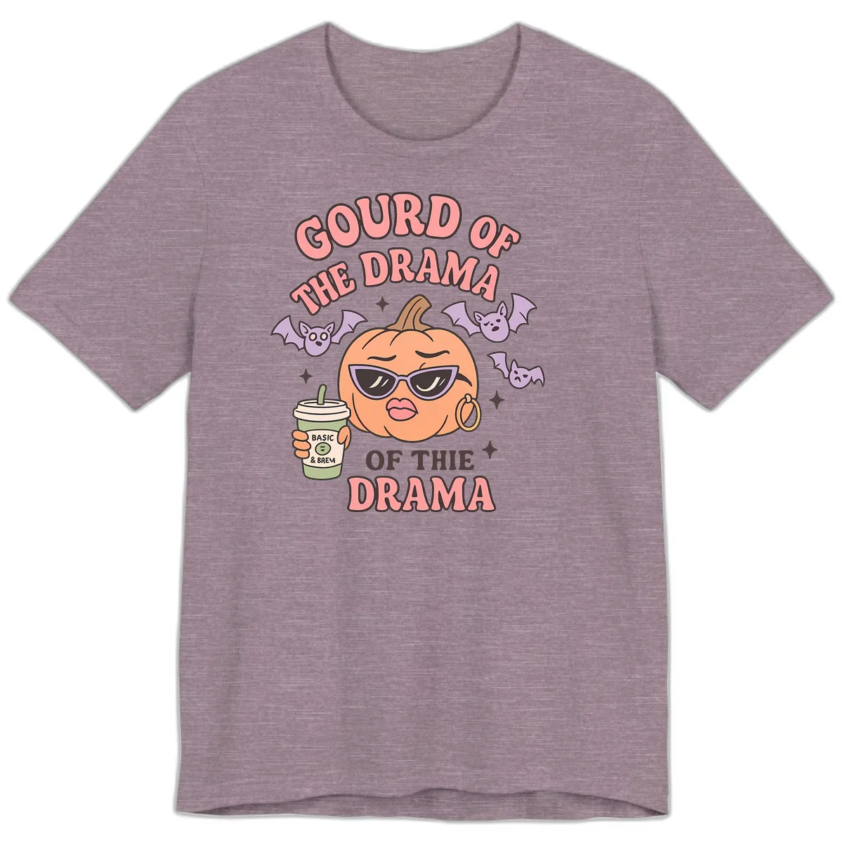 Gourd Of The Drama Pumpkin Premium T-Shirt in Heather Purple