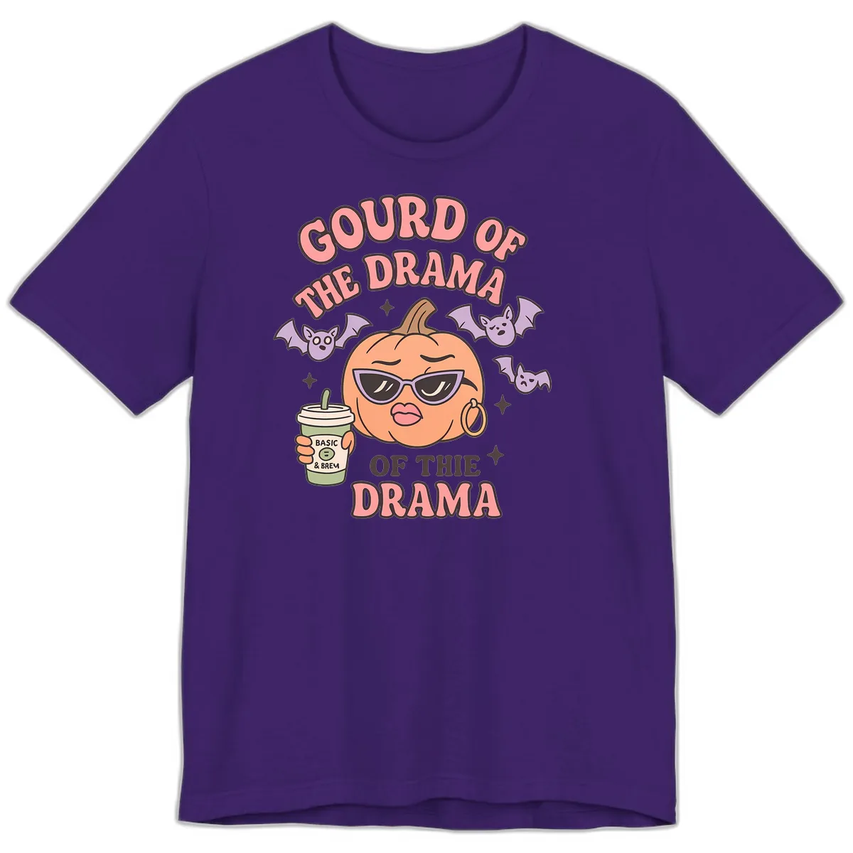 Gourd Of The Drama Pumpkin Premium T-Shirt in Team Purple