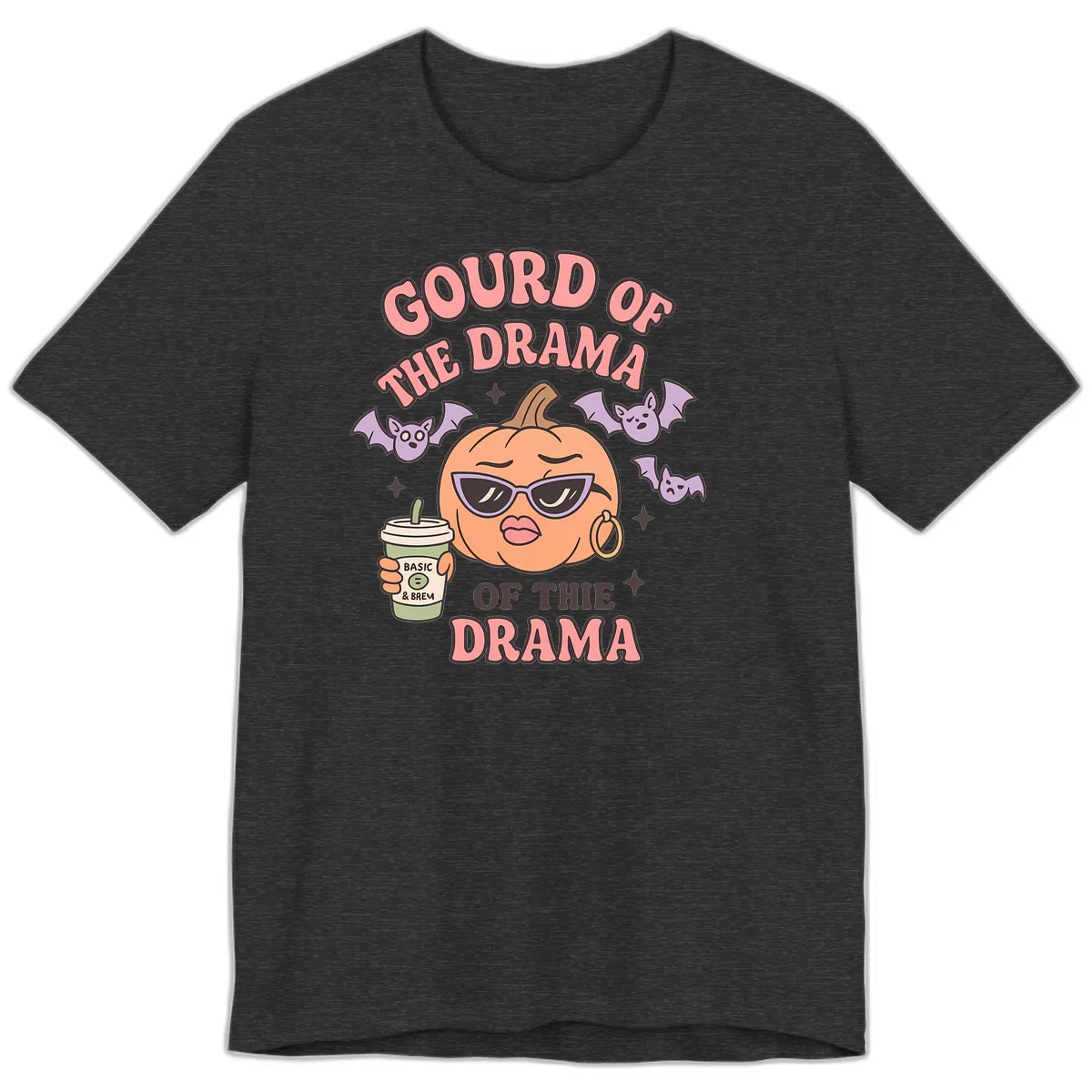 Gourd Of The Drama Pumpkin Premium T-Shirt in Dark Grey Heather