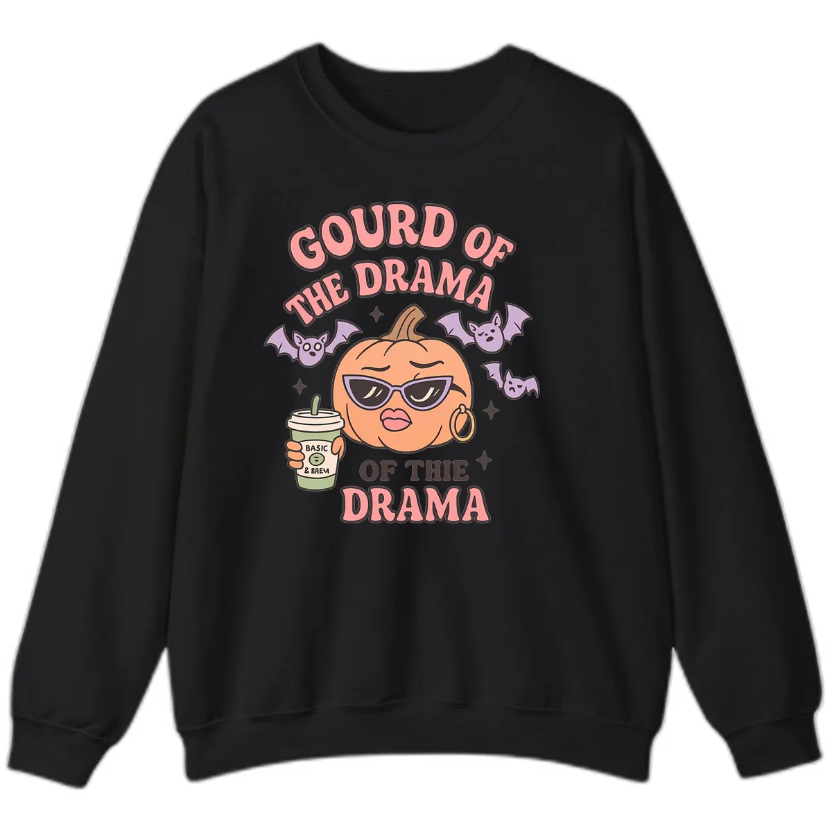 Gourd Of The Drama Pumpkin Sweatshirt in Black