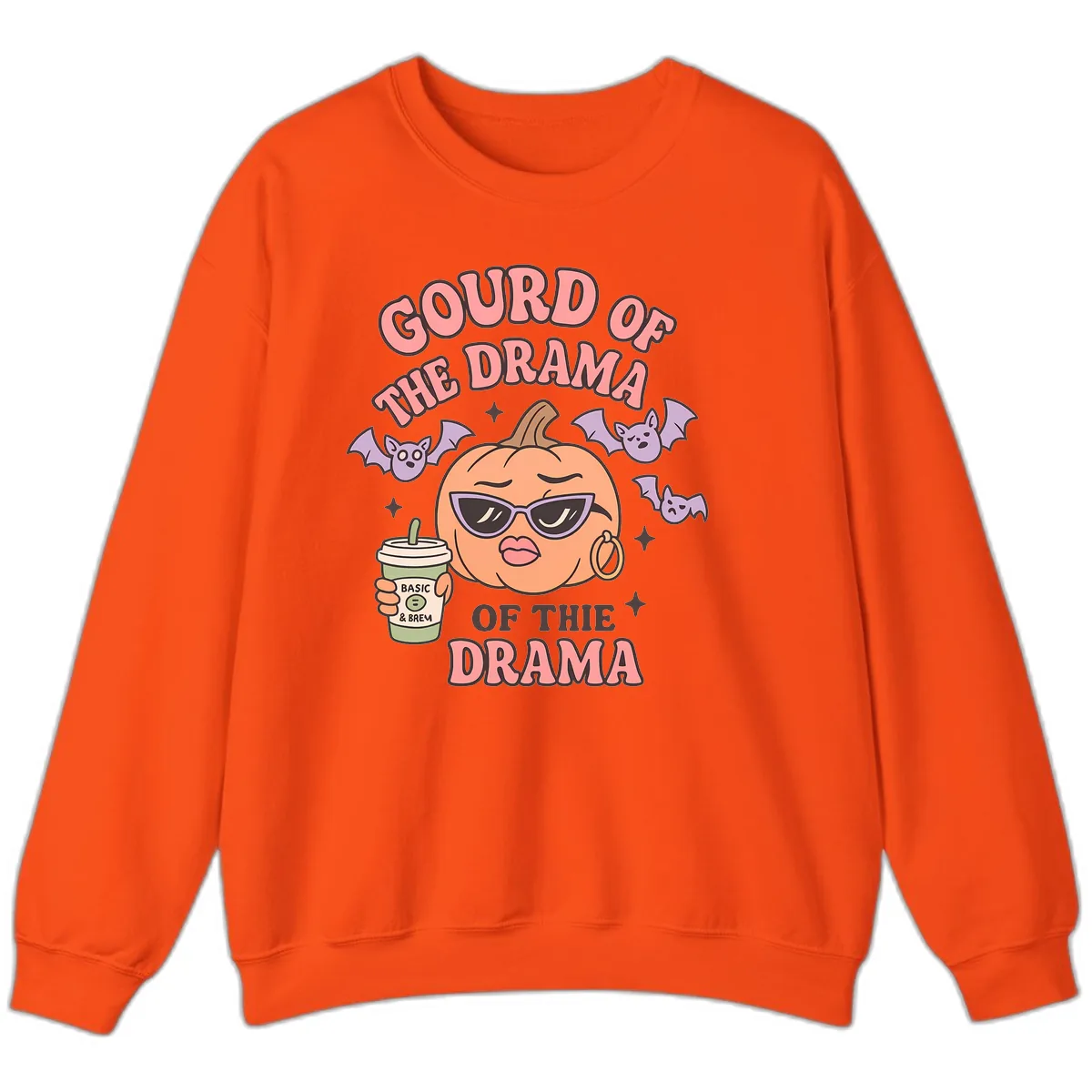 Gourd Of The Drama Pumpkin Sweatshirt in Orange