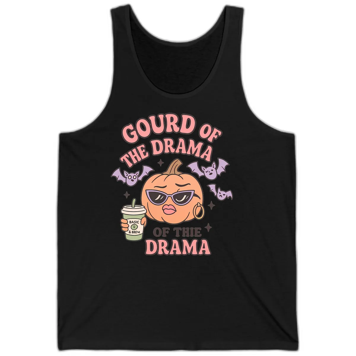 Gourd Of The Drama Pumpkin Tank in Black