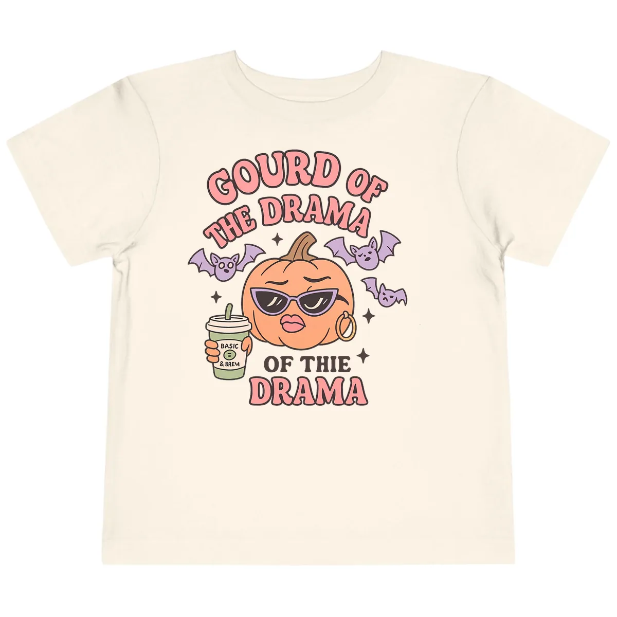 Gourd Of The Drama Pumpkin Toddler T-Shirt in Natural