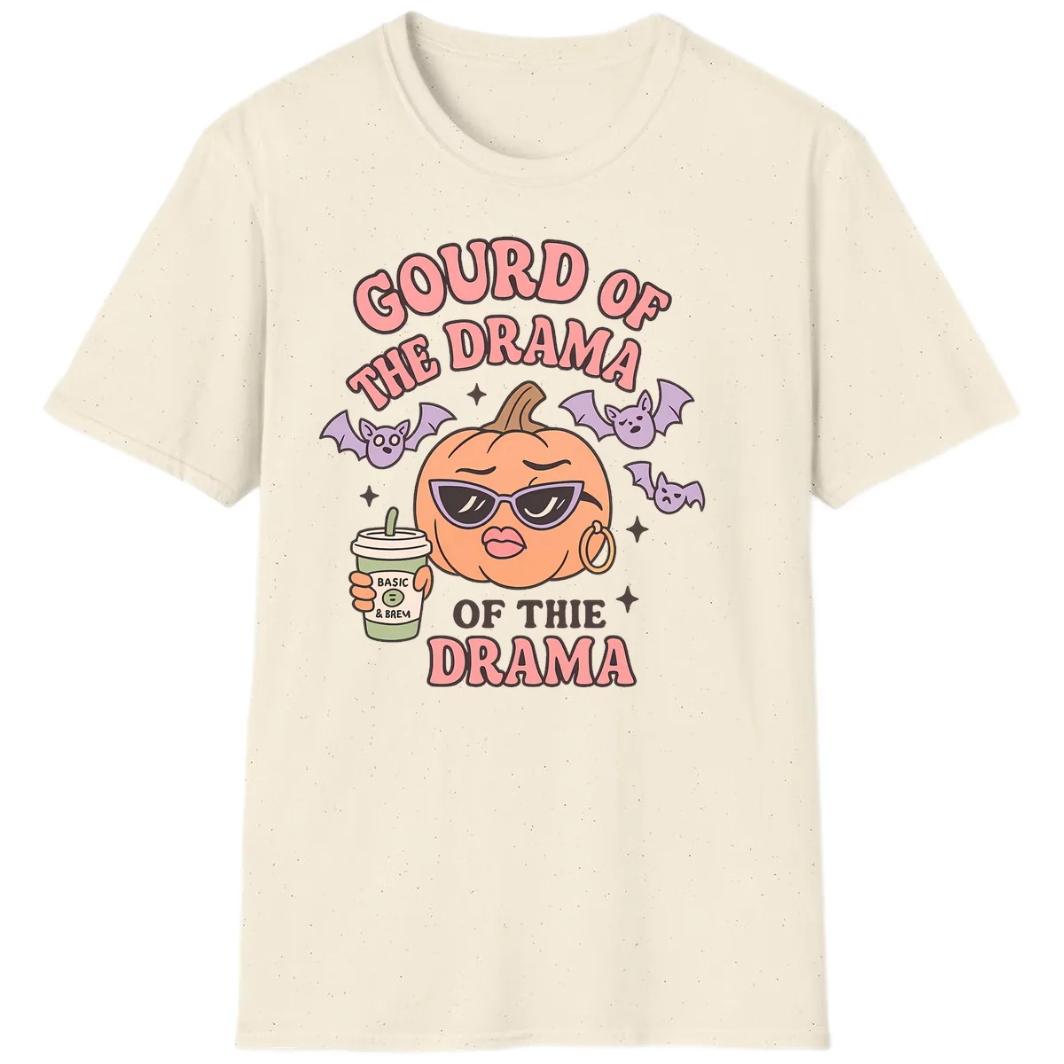 Gourd Of The Drama Pumpkin T-Shirt in Natural