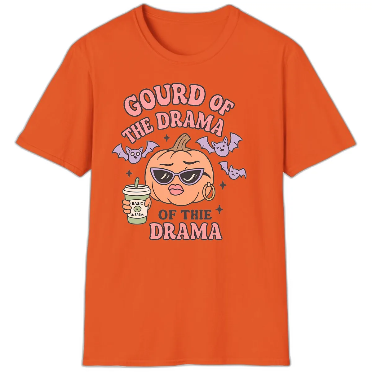 Gourd Of The Drama Pumpkin T-Shirt in Orange