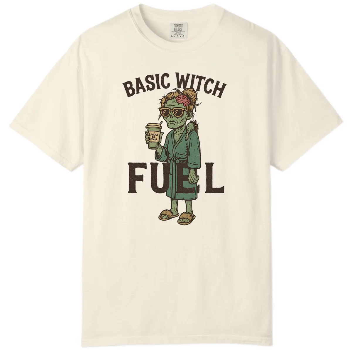 Basic Witch Fuel Halloween Design Comfort Color in Ivory
