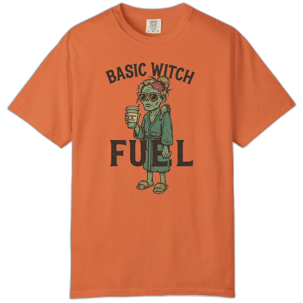 Basic Witch Fuel Halloween Design Comfort Color in Burnt Orange