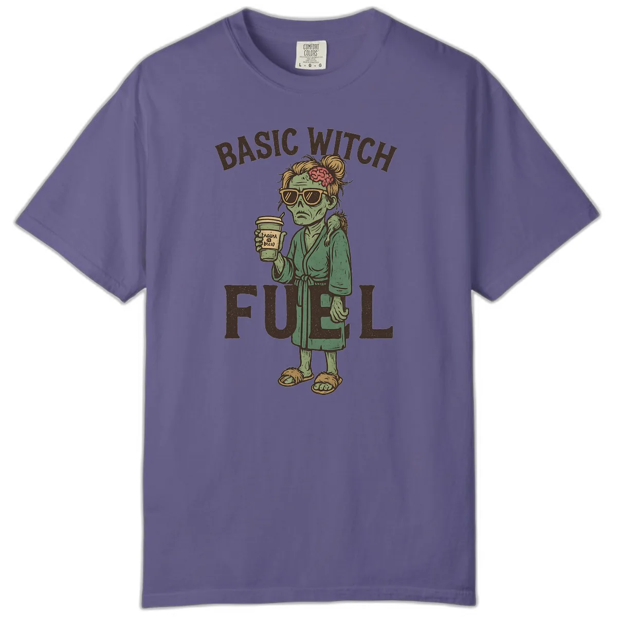 Basic Witch Fuel Halloween Design Comfort Color in Grape