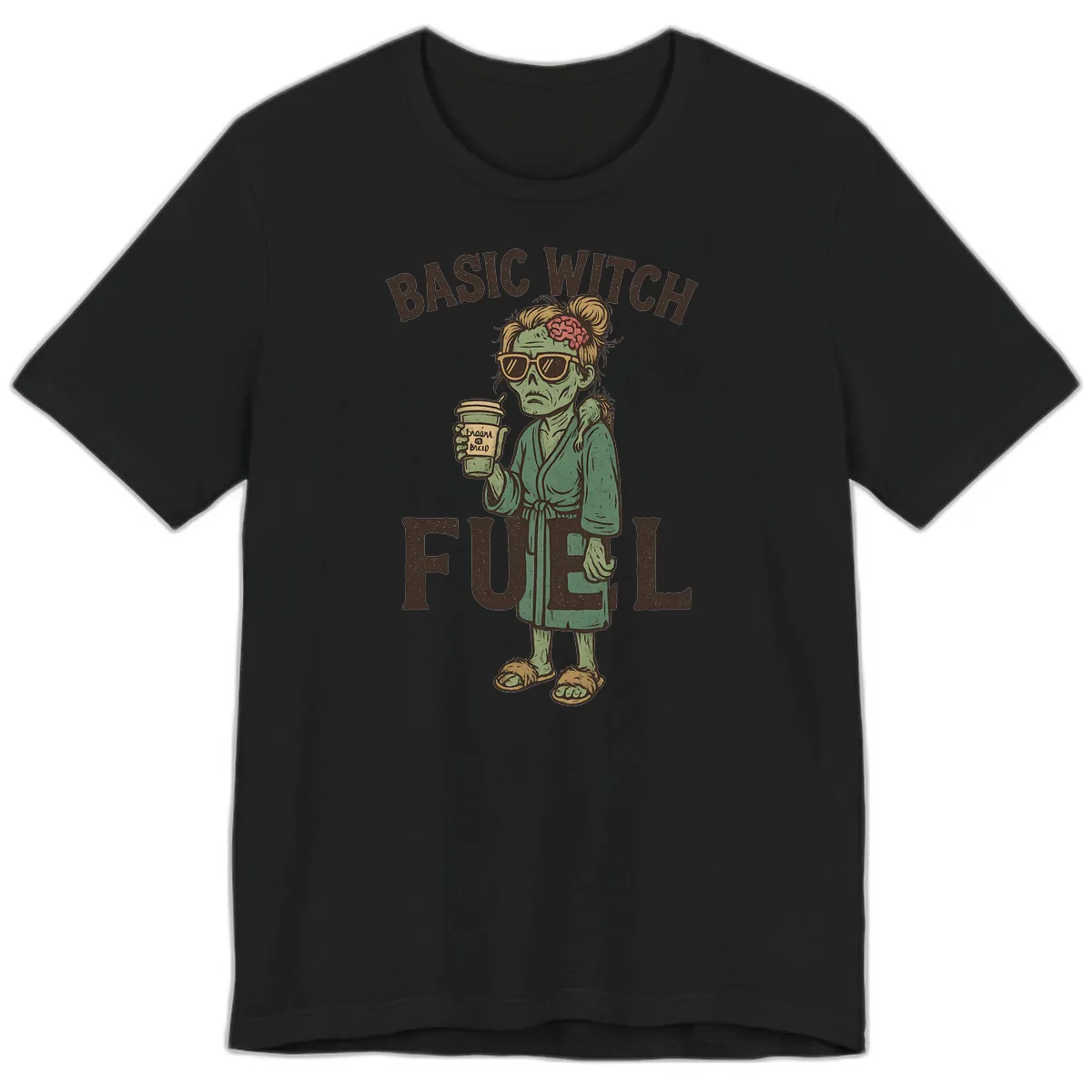 Basic Witch Fuel Halloween Design Premium T-Shirt in Black