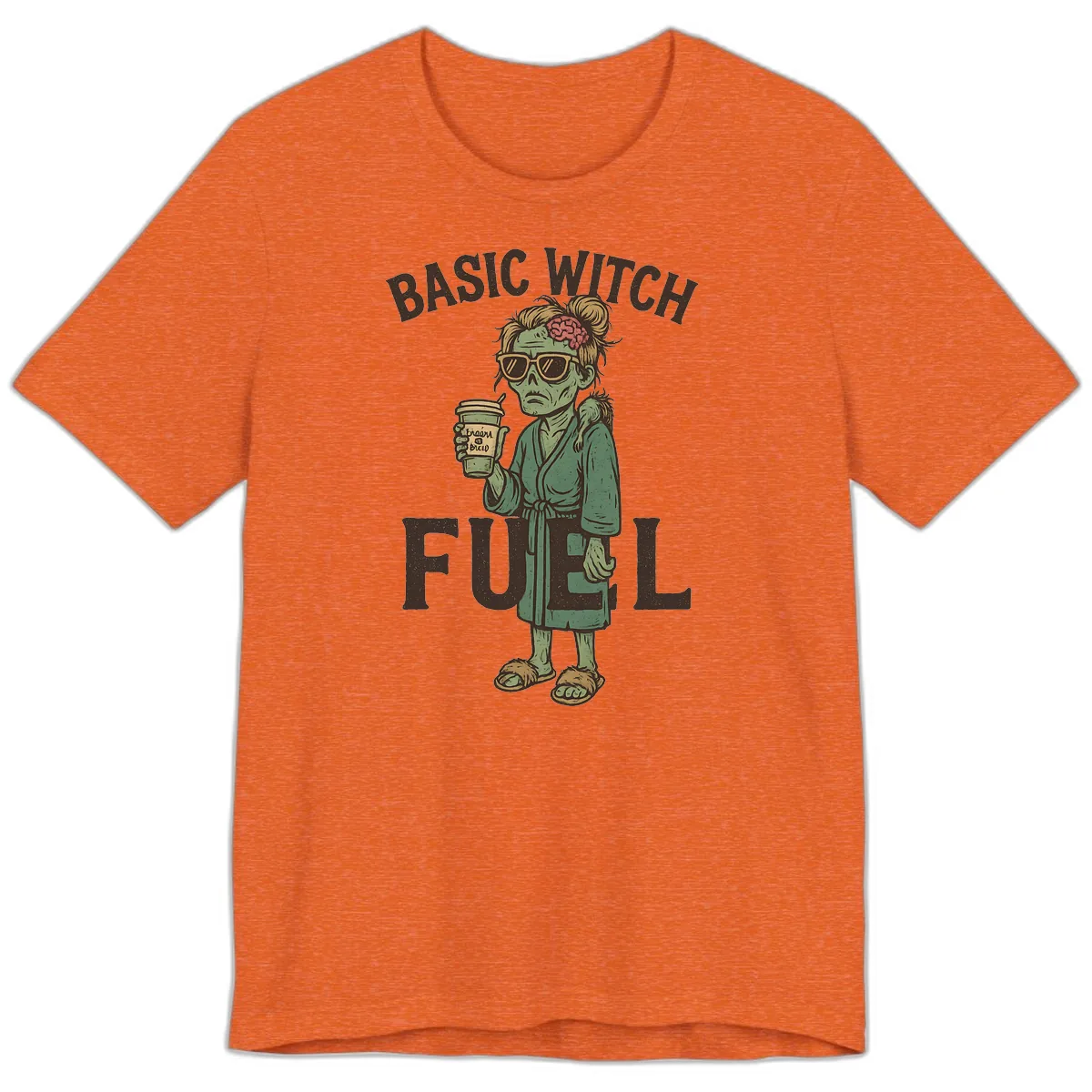 Basic Witch Fuel Halloween Design Premium T-Shirt in Heather Orange