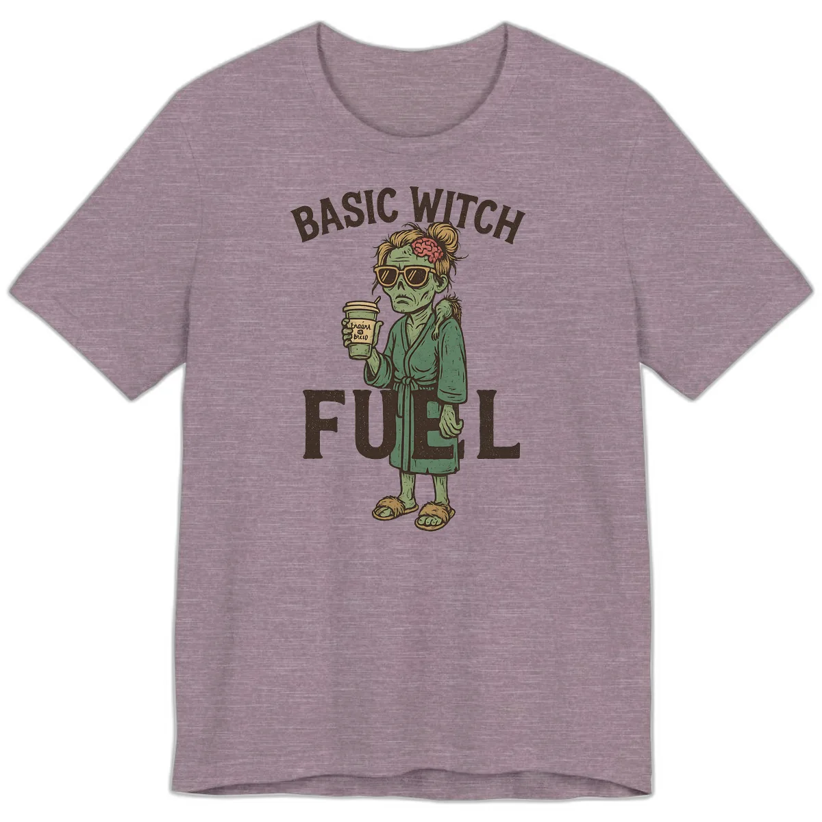 Basic Witch Fuel Halloween Design Premium T-Shirt in Heather Purple