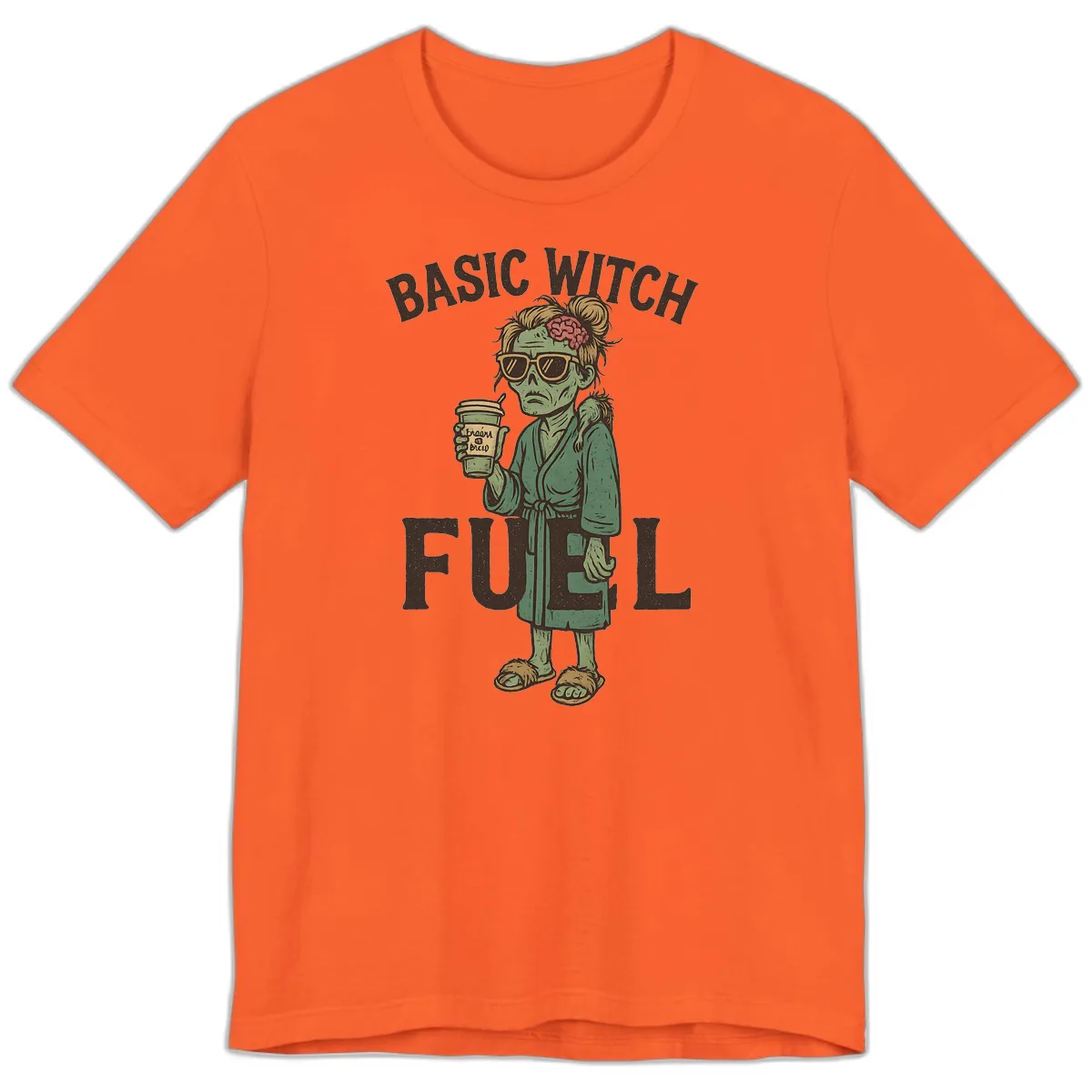 Basic Witch Fuel Halloween Design Premium T-Shirt in Orange