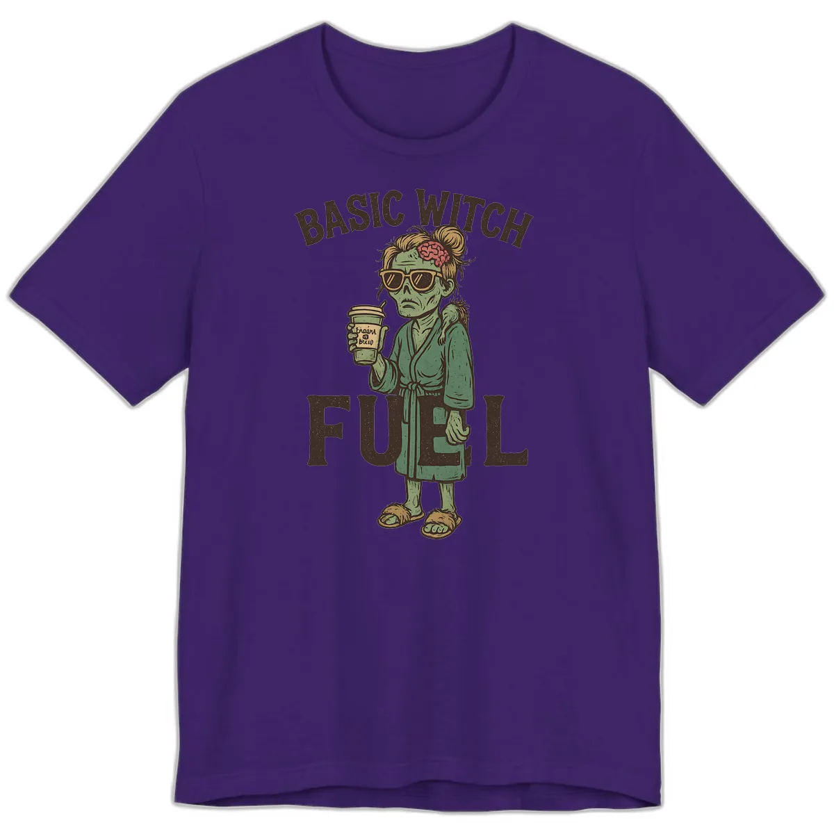 Basic Witch Fuel Halloween Design Premium T-Shirt in Team Purple