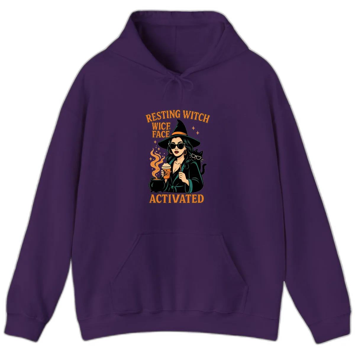 Resting Witch Face Activated Hoodie in Purple
