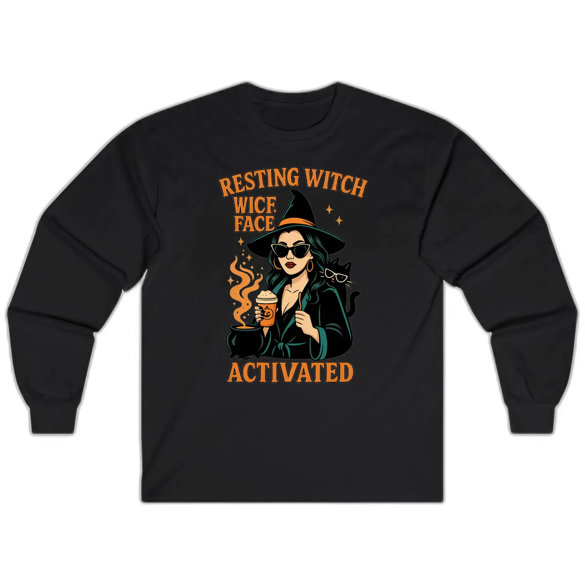 Resting Witch Face Activated Long Sleeve in Black