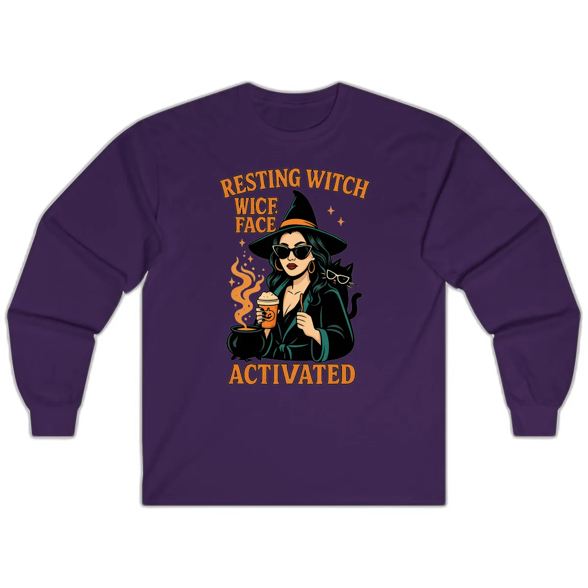 Resting Witch Face Activated Long Sleeve in Purple