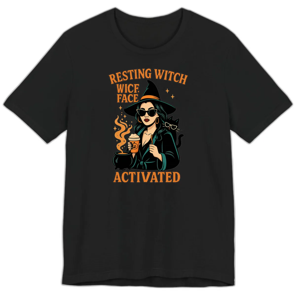Resting Witch Face Activated Premium T-Shirt in Black