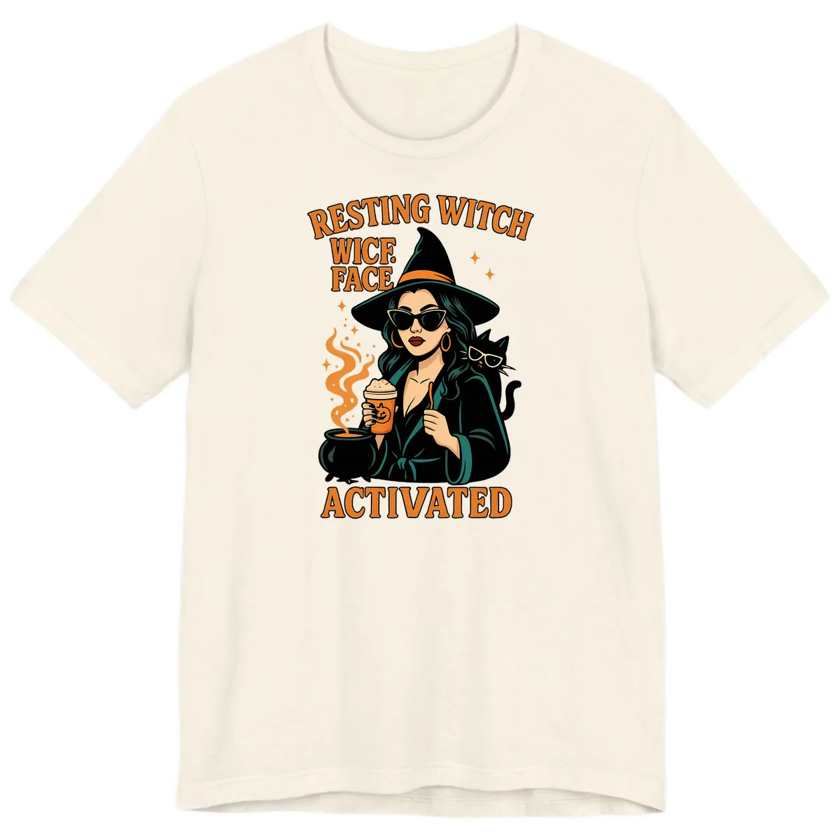 Resting Witch Face Activated Premium T-Shirt in Natural
