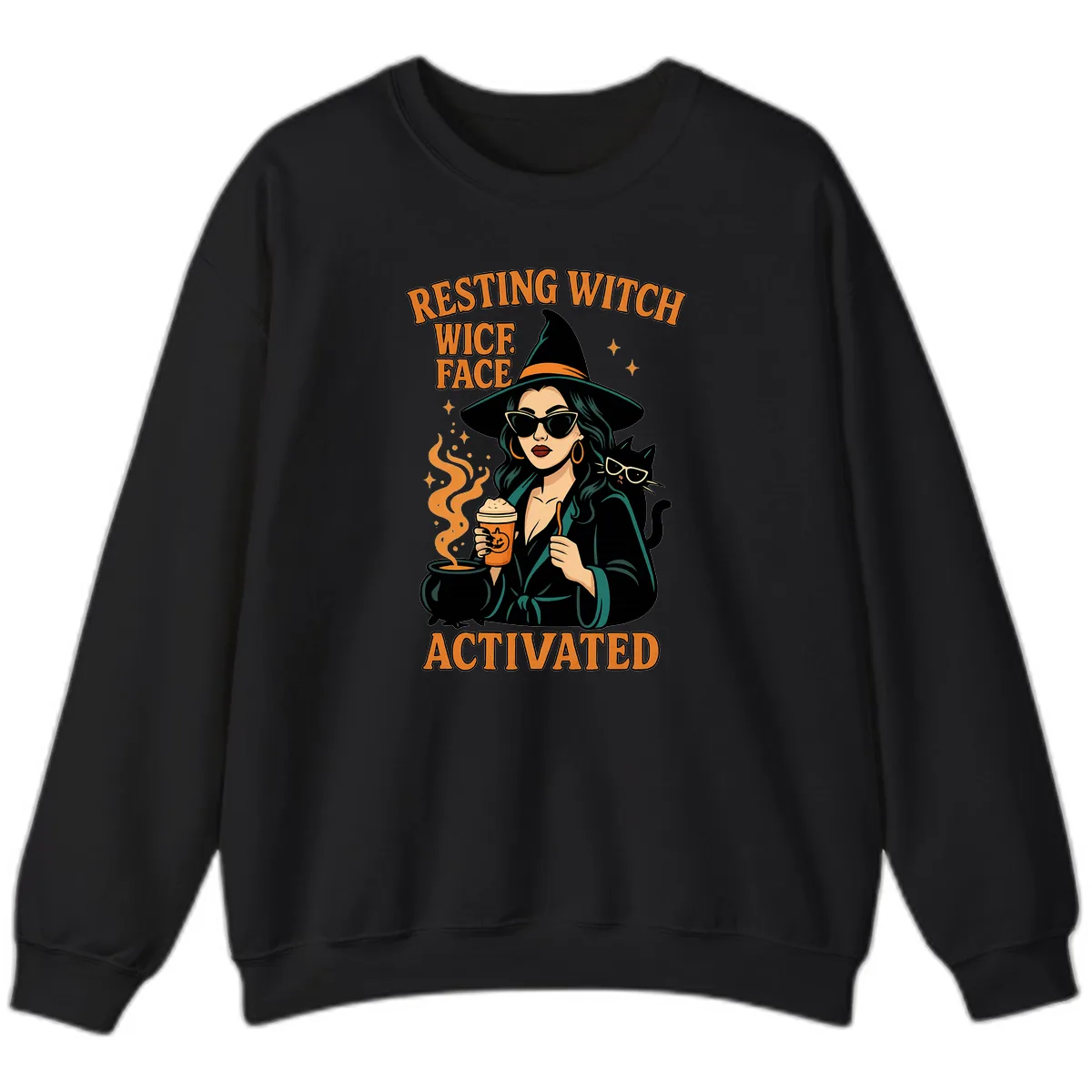 Resting Witch Face Activated Sweatshirt in Black
