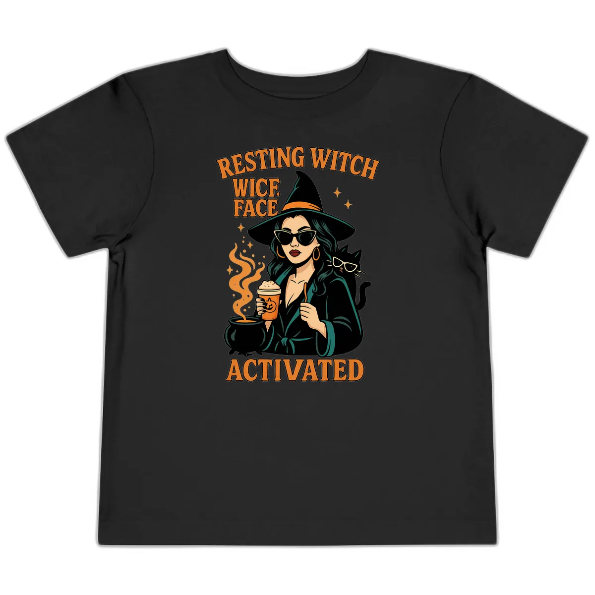 Resting Witch Face Activated Toddler T-Shirt in Black