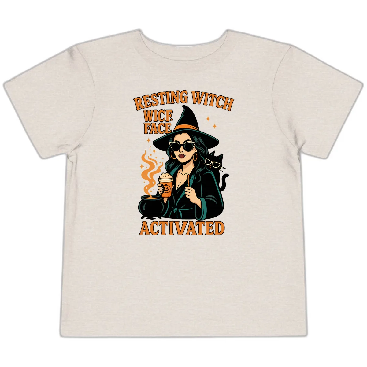 Resting Witch Face Activated Toddler T-Shirt in Heather Dust