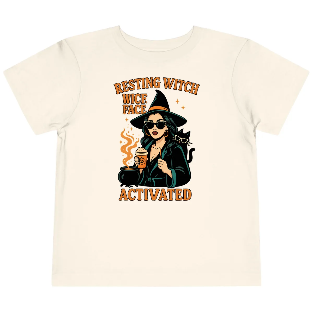 Resting Witch Face Activated Toddler T-Shirt in Natural