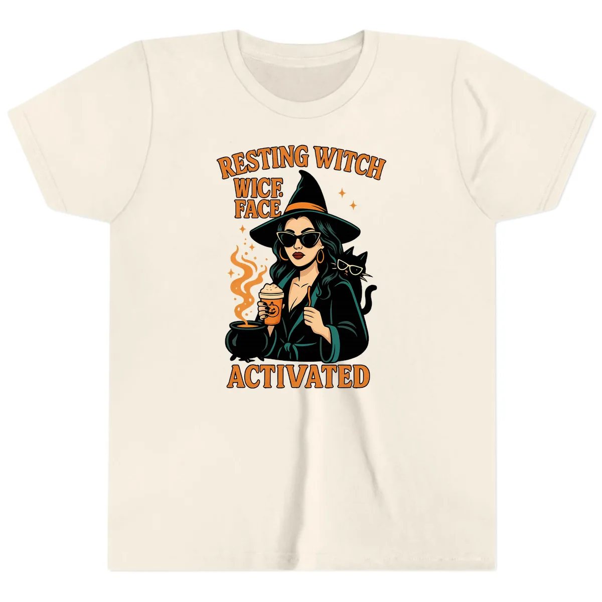 Resting Witch Face Activated Youth T-Shirt in Natural