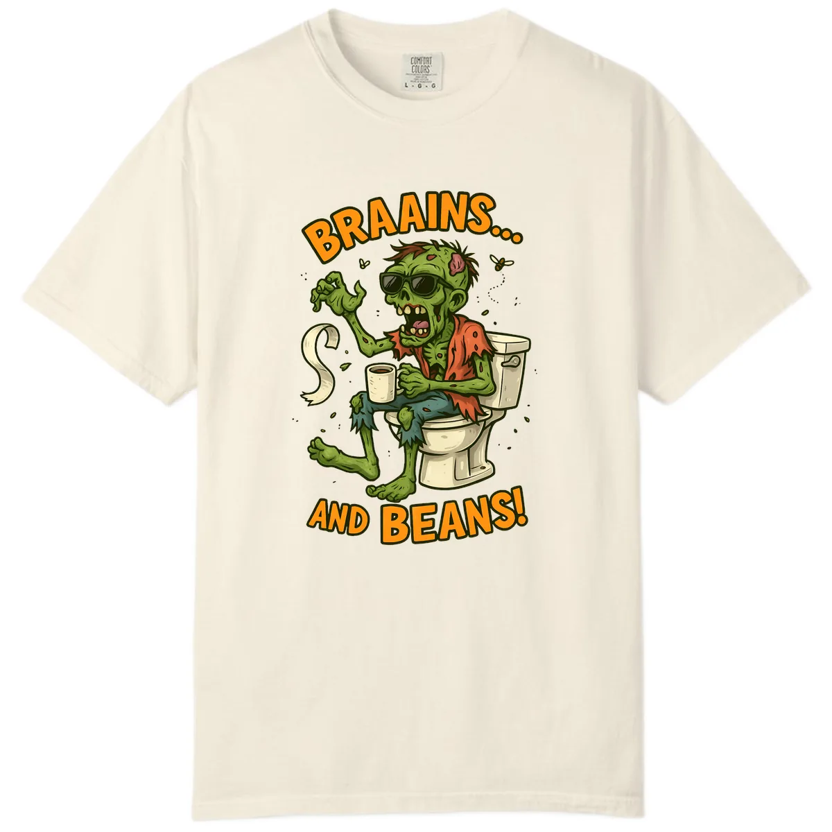 Zombie Morning Routine Humor Comfort Color in Ivory