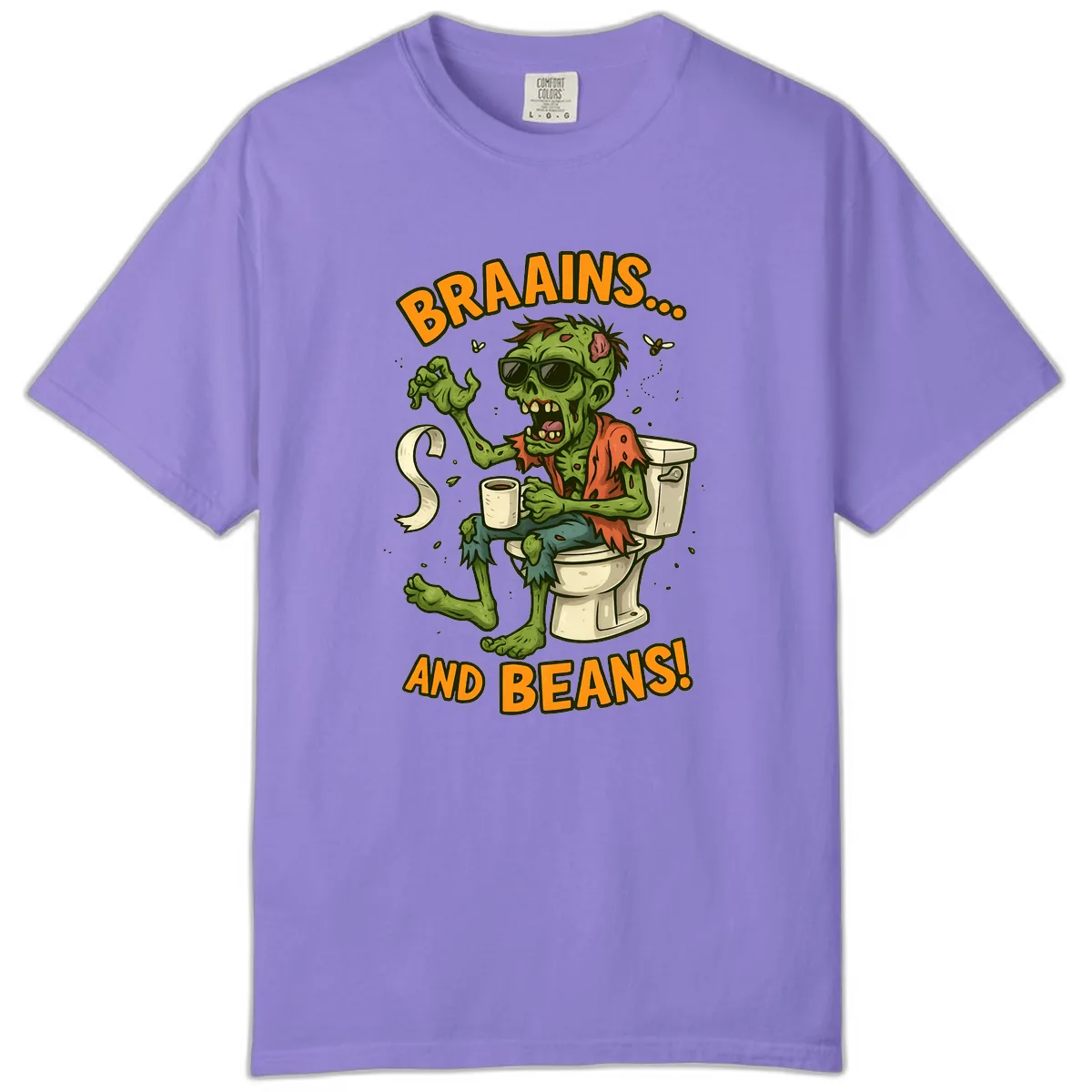 Zombie Morning Routine Humor Comfort Color in Violet