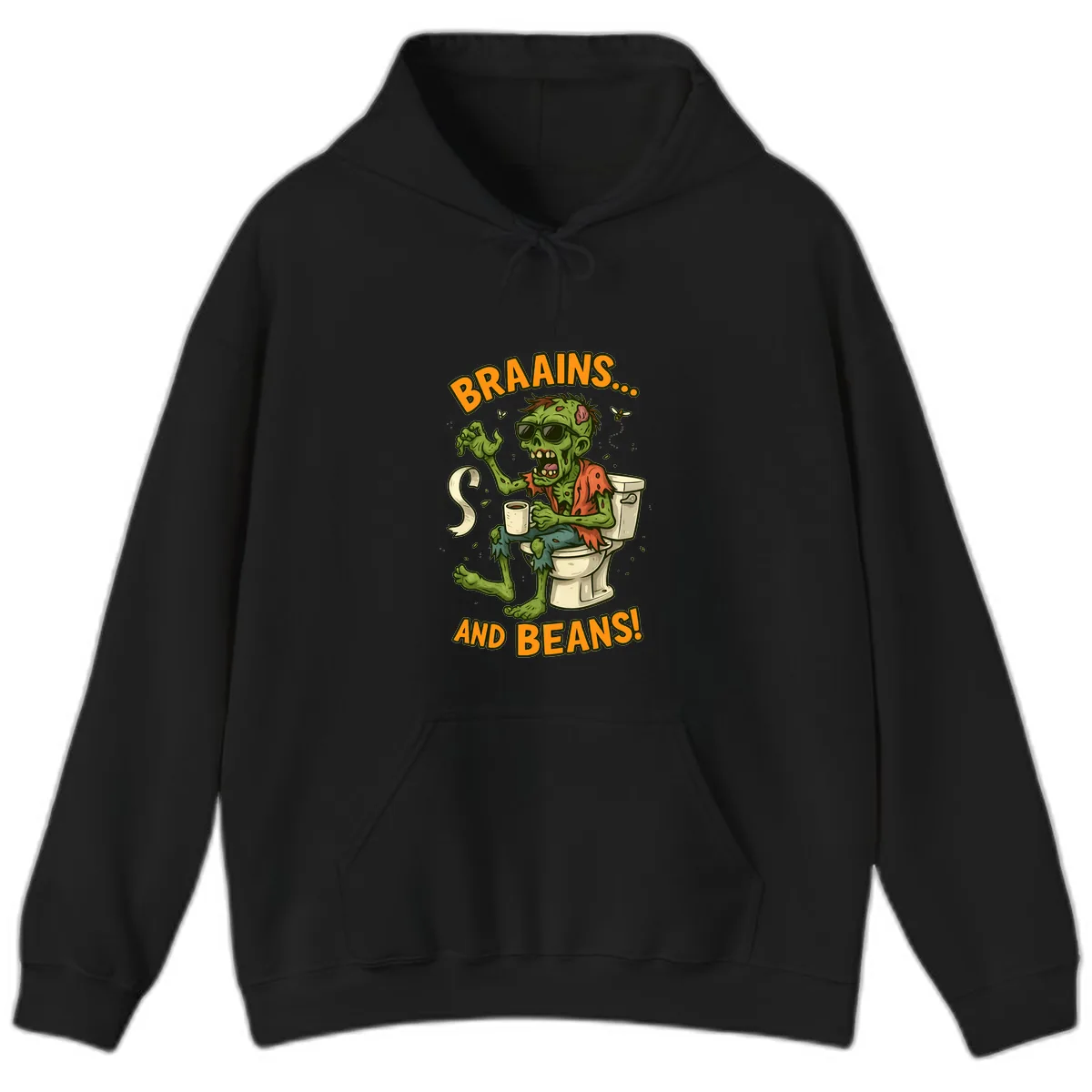 Zombie Morning Routine Humor Hoodie in Black