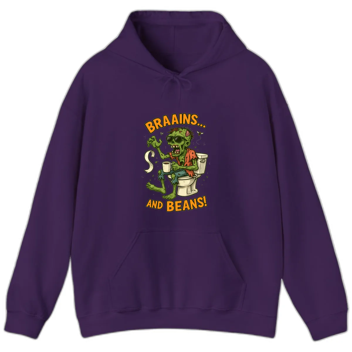 Zombie Morning Routine Humor Hoodie in Purple