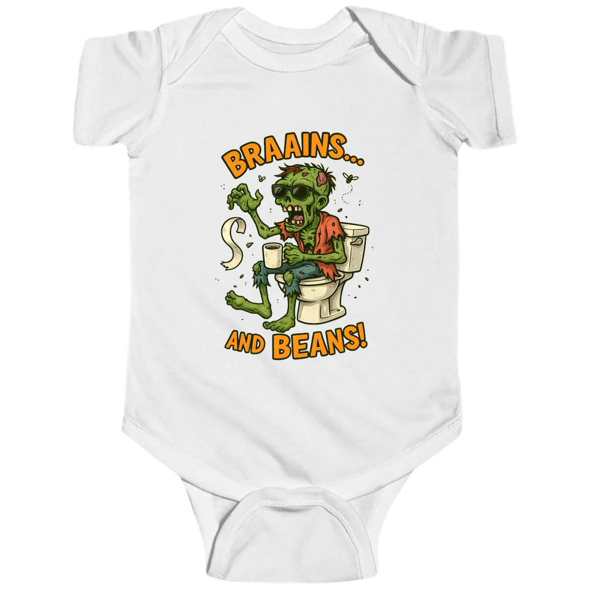 Zombie Morning Routine Humor Baby Onesie in White